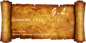 Gassner Lili névjegykártya